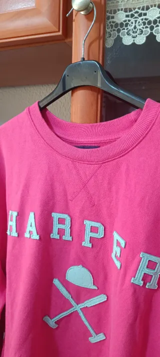 Sudadera rosa con logo Harper