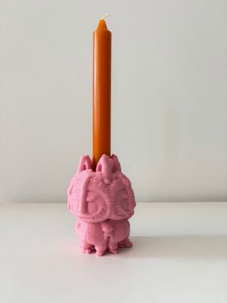 Portavelas 3D Labubu Derretido Rosa