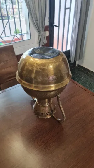 Jarrón Latón Martillado Vintage Artesanal