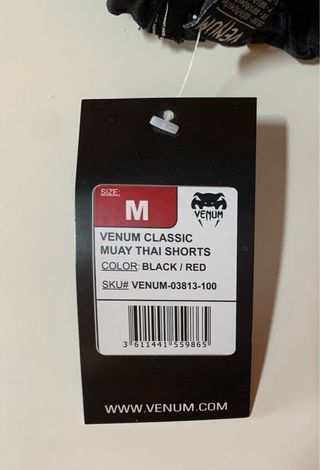 Pantalón Muay Thai Venum Negro/Rojo