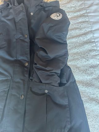 Anorak Diesel Negro con Capucha y Pelo