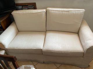 Divano 2 posti beige tessuto Regalo