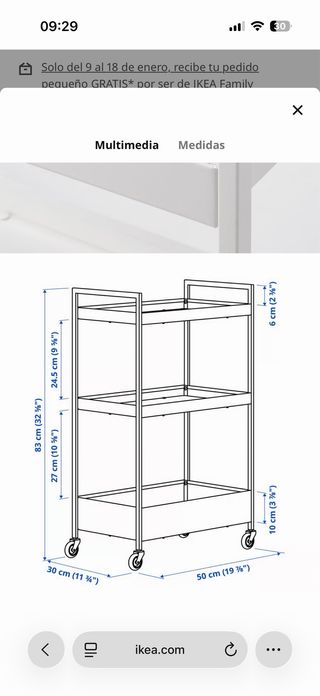 Carrito Auxiliar Ikea Verde Metálico