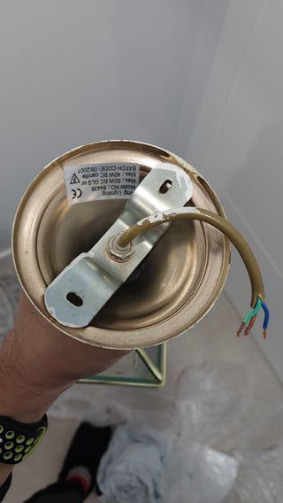 Lámpara farol dorada de cristal