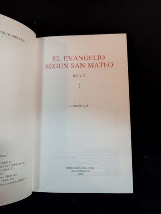 El Evangelio según San Mateo Mt 1-7 vol.1 - Ulrich
