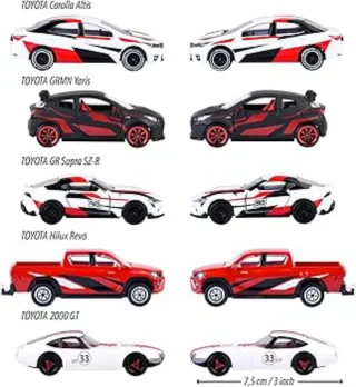 Pack 5 Coches Toyota Racing Majorette