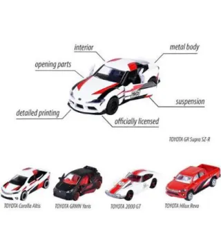 Pack 5 Coches Toyota Racing Majorette