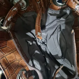 Bolso Grande Mujer Marrón Cocodrilo