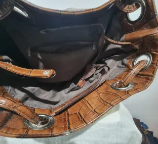 Bolso Grande Mujer Marrón Cocodrilo