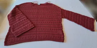 Maglione traforato bordeaux taglia S