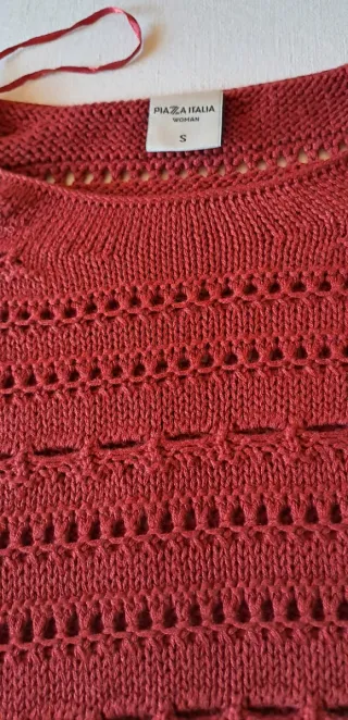 Maglione traforato bordeaux taglia S