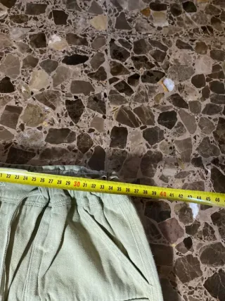 Pantalón ancho cargo Y2K beige/verde