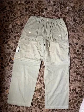 Pantalón ancho cargo Y2K beige/verde