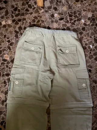 Pantalón ancho cargo Y2K beige/verde