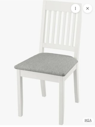 4 sillas blancas con cojines Ikea. 25 euros unidad