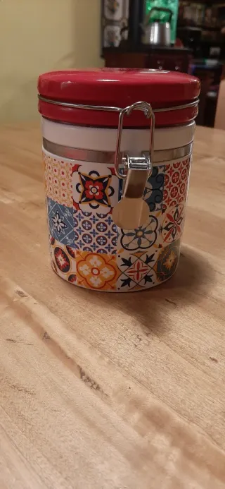 Barattolo cucina maioliche ceramica rosso