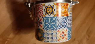 Barattolo cucina maioliche ceramica rosso