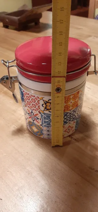 Barattolo cucina maioliche ceramica rosso