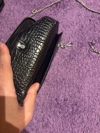 Bolso Cartera Negro con Cadena