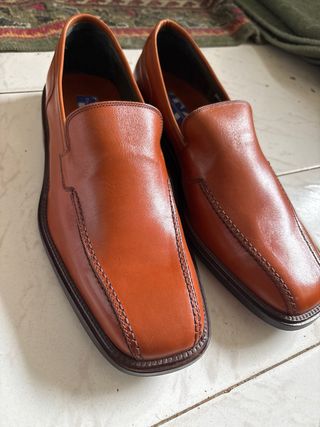 Zapatos de Piel Hombre Naranja oscuro