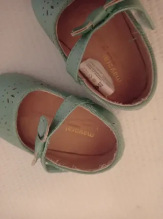 Zapatos de bebé niña mint con lazo talla 18