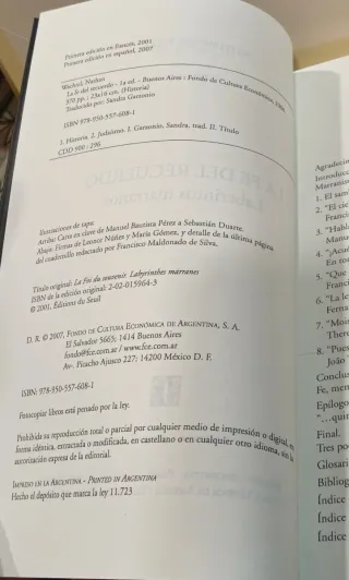 Libro La fe del recuerdo Nathan Wachtel