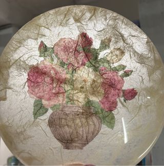 Piatto in vetro decoupage sottovetro fiori