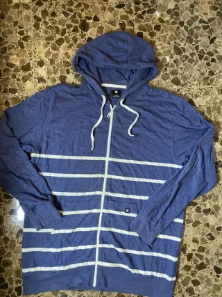 DC Shoes Sudadera con Cremallera Azul y Rayas
