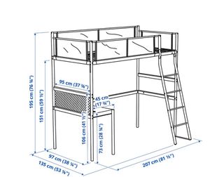 Cama litera con escritorio 90x200  ESTÁ DESMONTADA