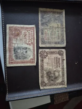 3 Billetes 1 Peseta Banco de España 1943