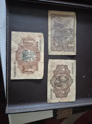 3 Billetes 1 Peseta Banco de España 1943