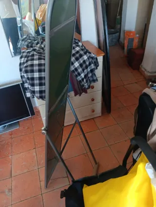 Espejo sastre plateado y negro