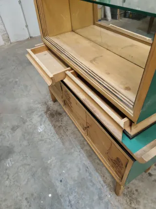 Vitrina Oriental Espejo Mid Century 60s Vintage.