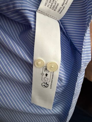 Camisa AzulCeleste Rayas Finas Blanca MassimoDutti