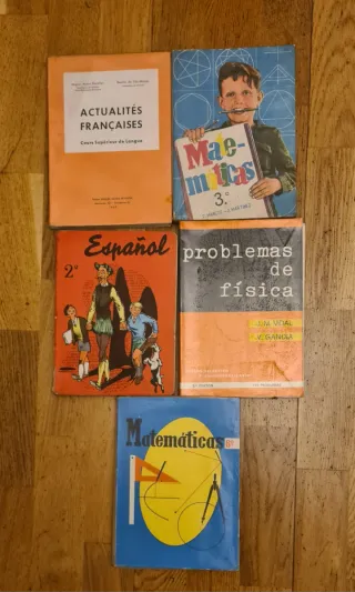Lote 5 libros escolares antiguos