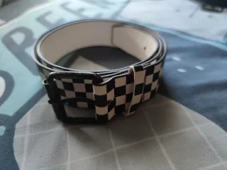 Cintura per bambini a quadri bianco e nero