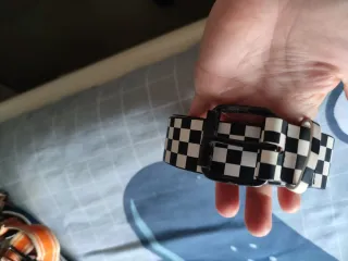 Cintura per bambini a quadri bianco e nero