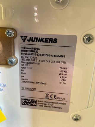 Calentador gas Junkers Bosch