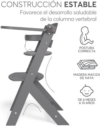 Trona KikkaBoo NORDY Madera Bebé Ajustable