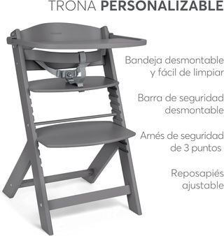 Trona KikkaBoo NORDY Madera Bebé Ajustable