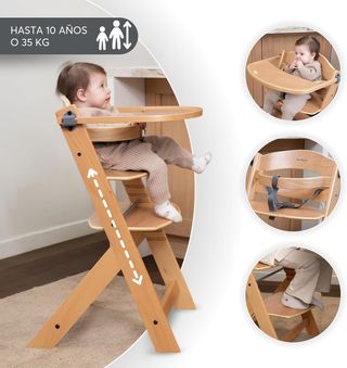 Trona KikkaBoo NORDY Madera Bebé Ajustable