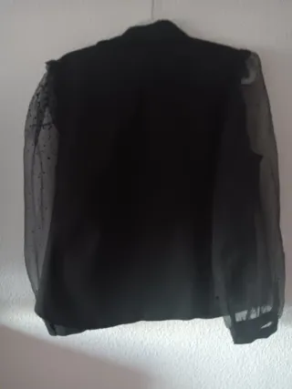 Camisa Zara Negra Mangas Transparente