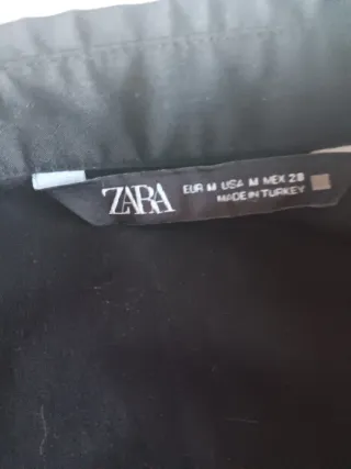Camisa Zara Negra Mangas Transparente
