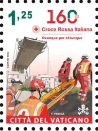 🇻🇦 VATICANO 2024 - CRUZ ROJA - SELLO FILATELIA