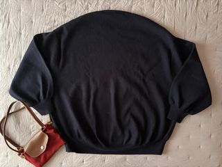 Sudadera Zara Oversize Punto Azul Marino