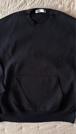 Sudadera Zara Oversize Punto Azul Marino