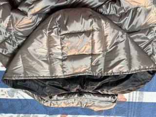 Abrigo acolchado plateado mujer