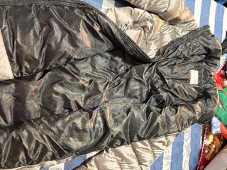 Abrigo acolchado plateado mujer