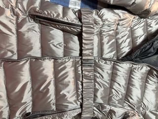 Abrigo acolchado plateado mujer