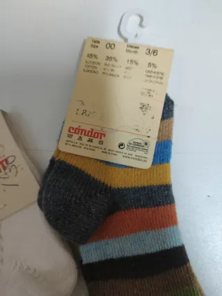 Calcetines Condor rayas y blancos